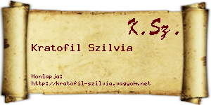 Kratofil Szilvia névjegykártya