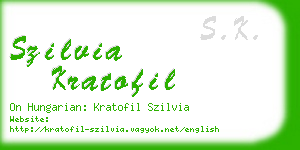 szilvia kratofil business card